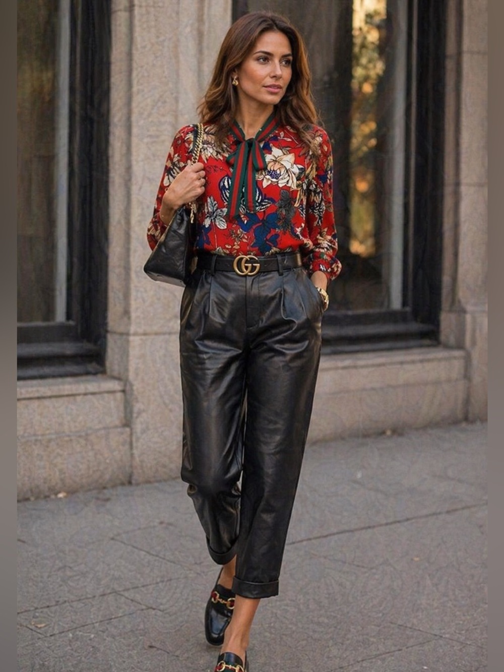 New Collection floral low high long sleeves blouse top made in Italy Sz M